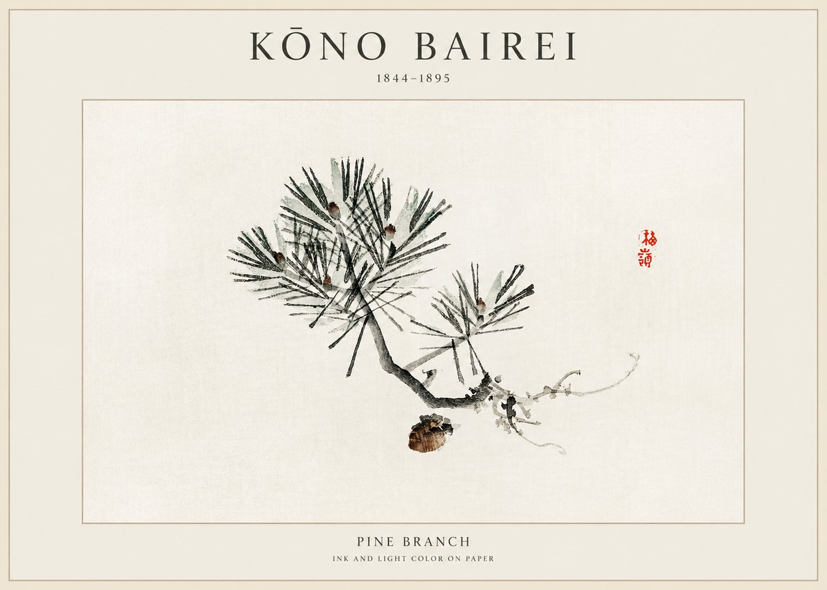 Kōno Bairei Pine Branch No1 - Póster