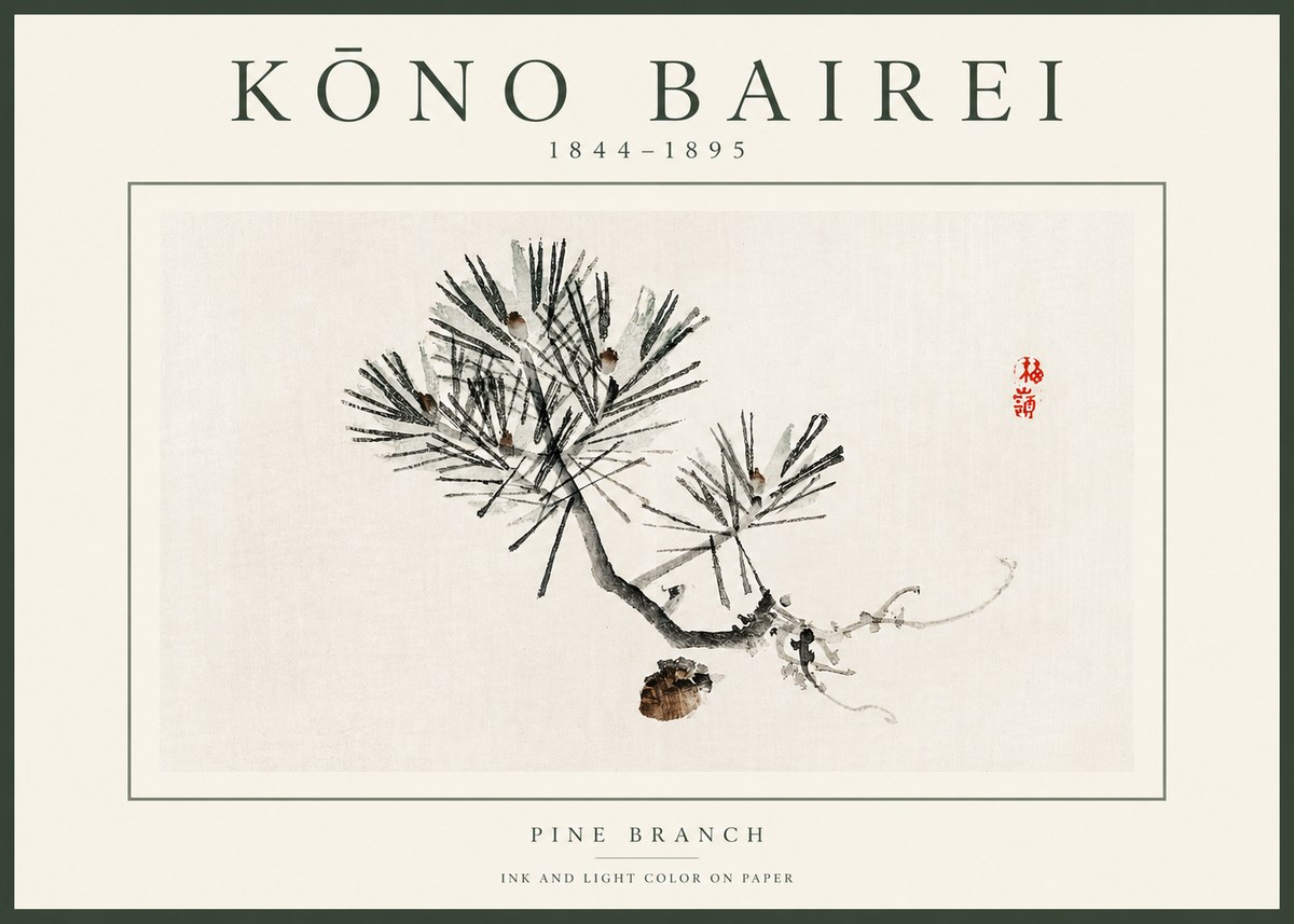 Kōno Bairei Pine Branch No2 - Póster