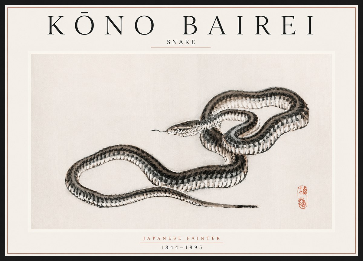 Kōno Bairei Snake No5 - Póster