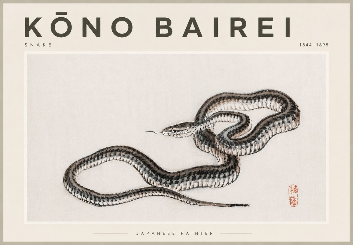 Kōno Bairei Snake No6 - Póster