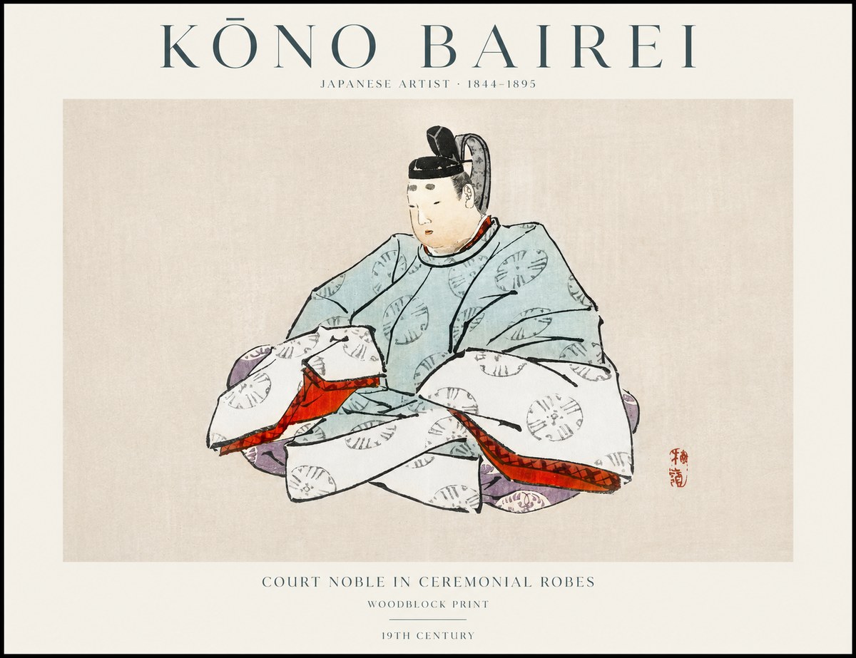 Kōno Bairei Court Noble in Ceremonial Robes No1 - Póster