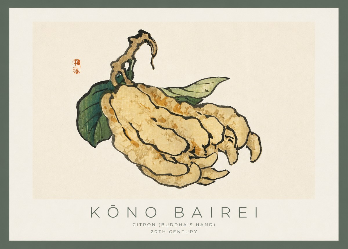 Kōno Bairei Citron (Buddha's Hand) No2 - Póster
