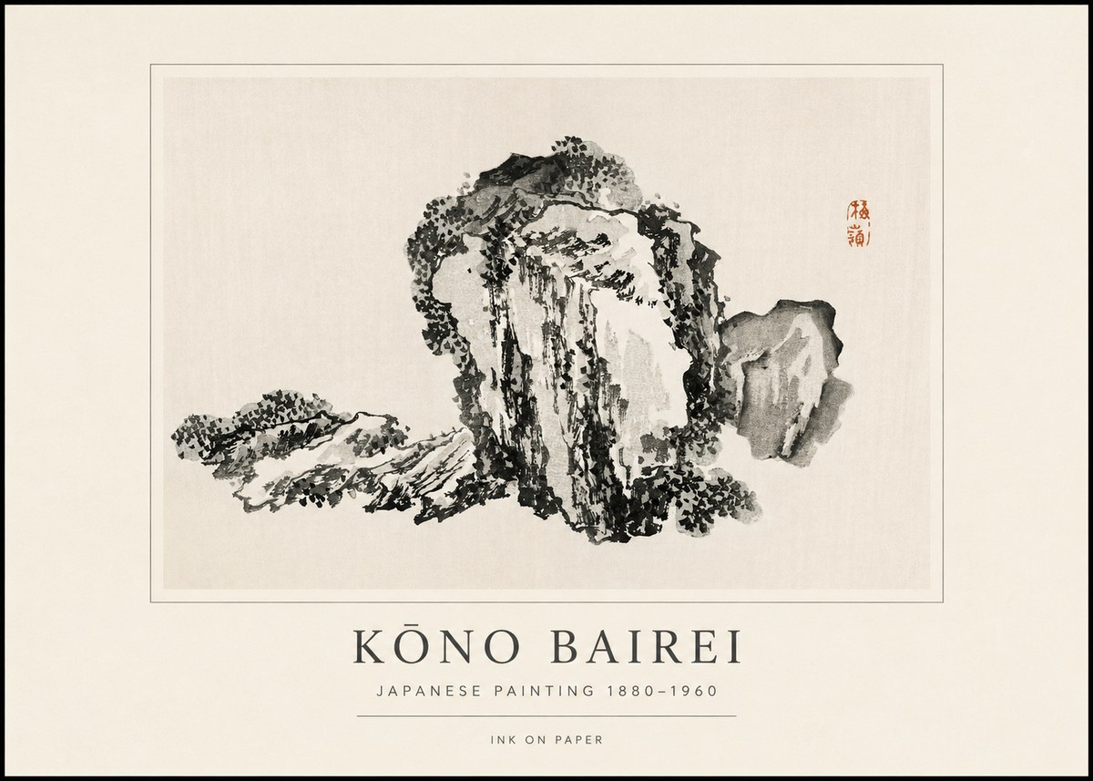 Kōno Bairei Rock Formation No1 - Póster