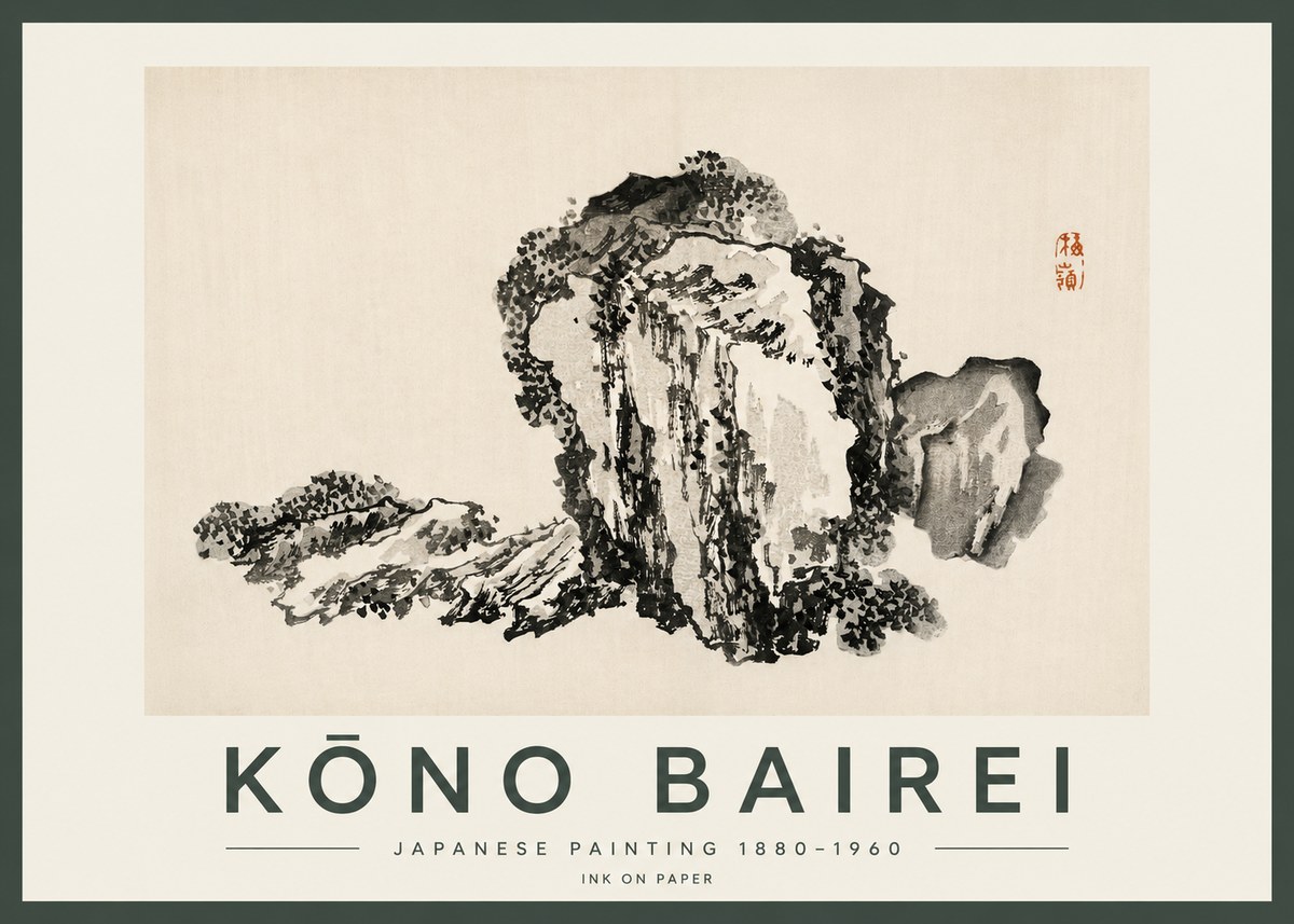 Kōno Bairei Rock Formation No2 - Póster