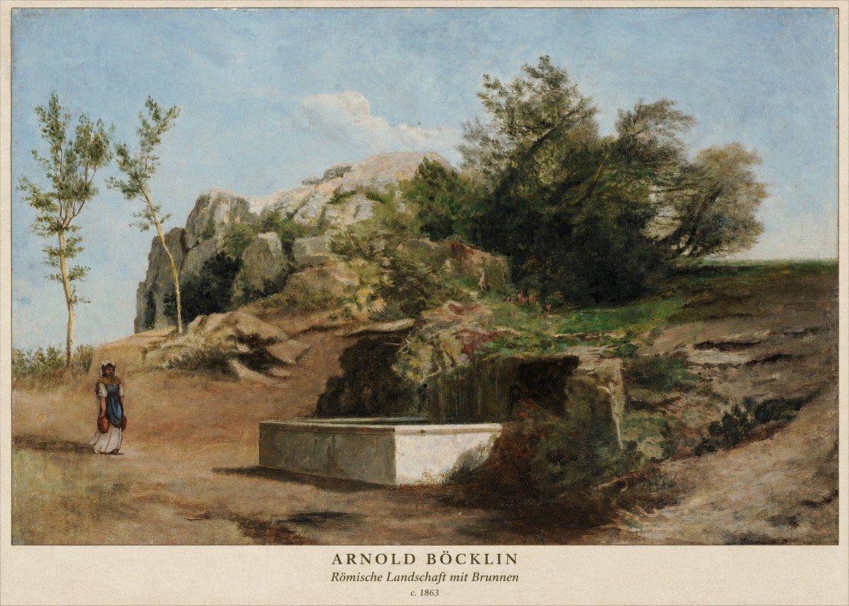 Arnold Böcklin Römische Landschaft Mit Brunnen No2 - Póster