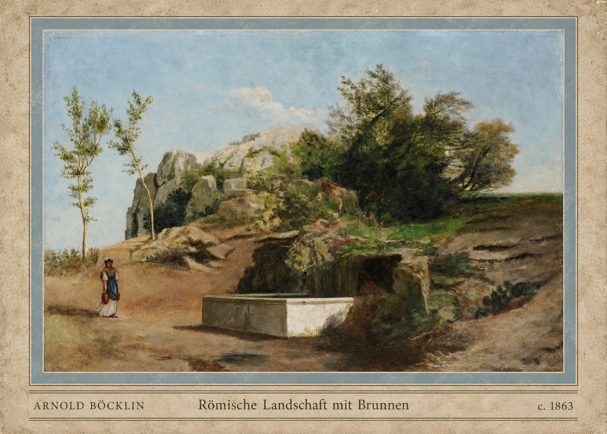 Arnold Böcklin Römische Landschaft Mit Brunnen No4 - Póster