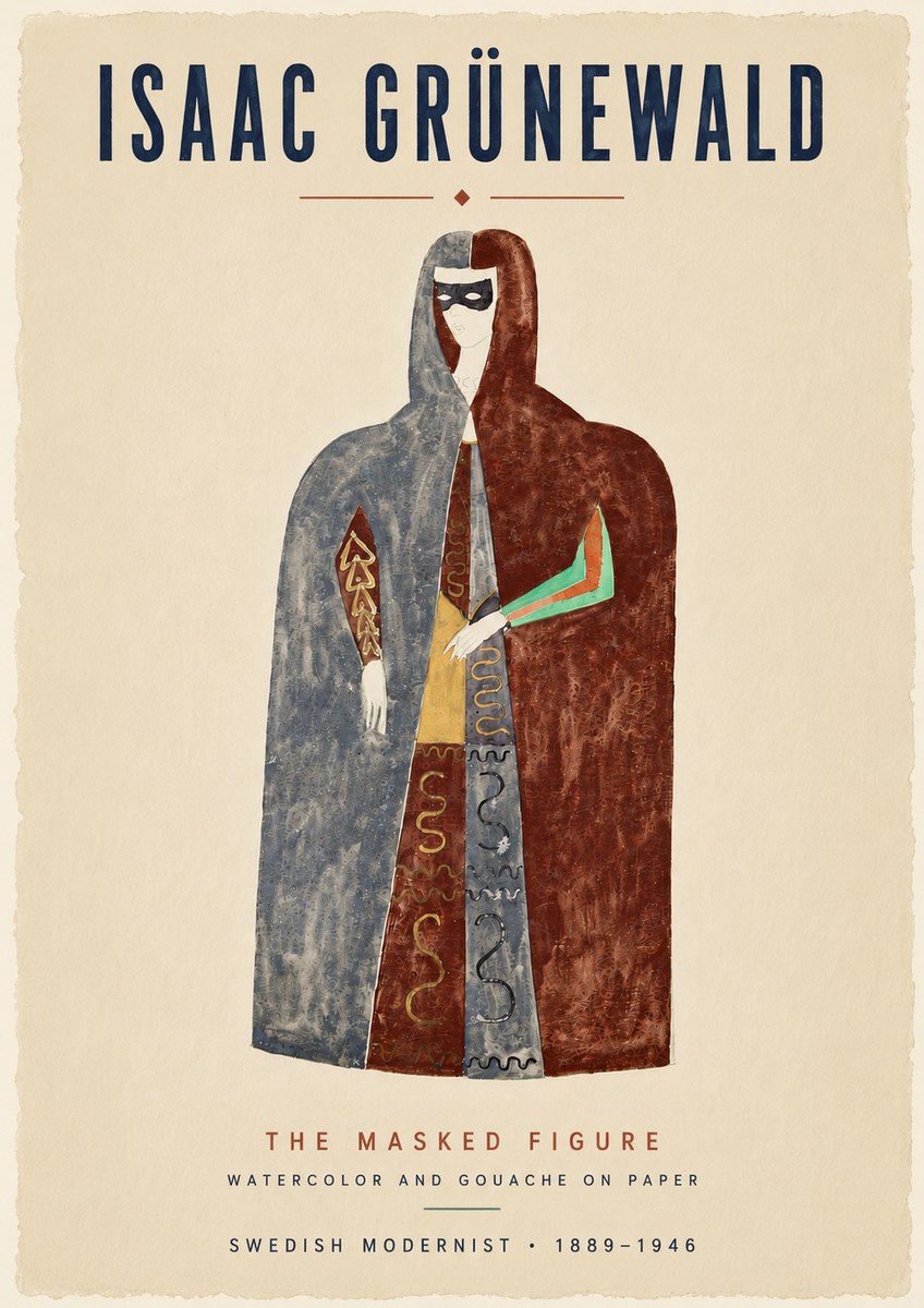 Isaac Grünewald The Masked Figure No6 - Póster