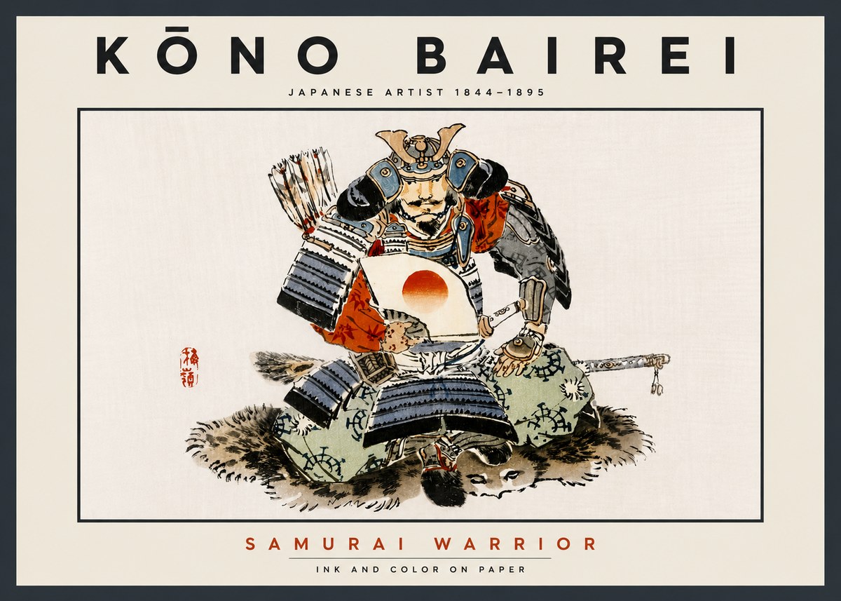 Kōno Bairei Samurai Warrior No6 - Póster