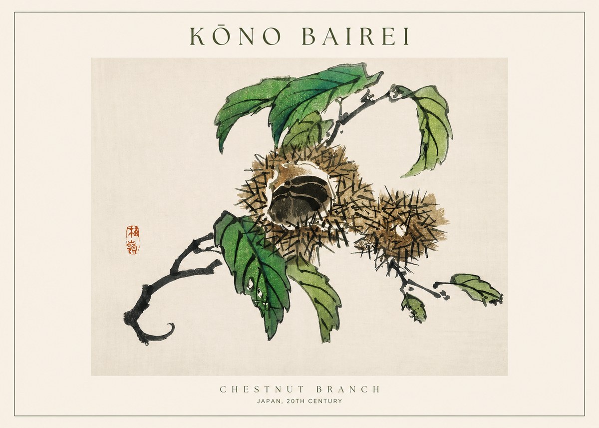 Kōno Bairei Chestnut Branch No1 - Póster