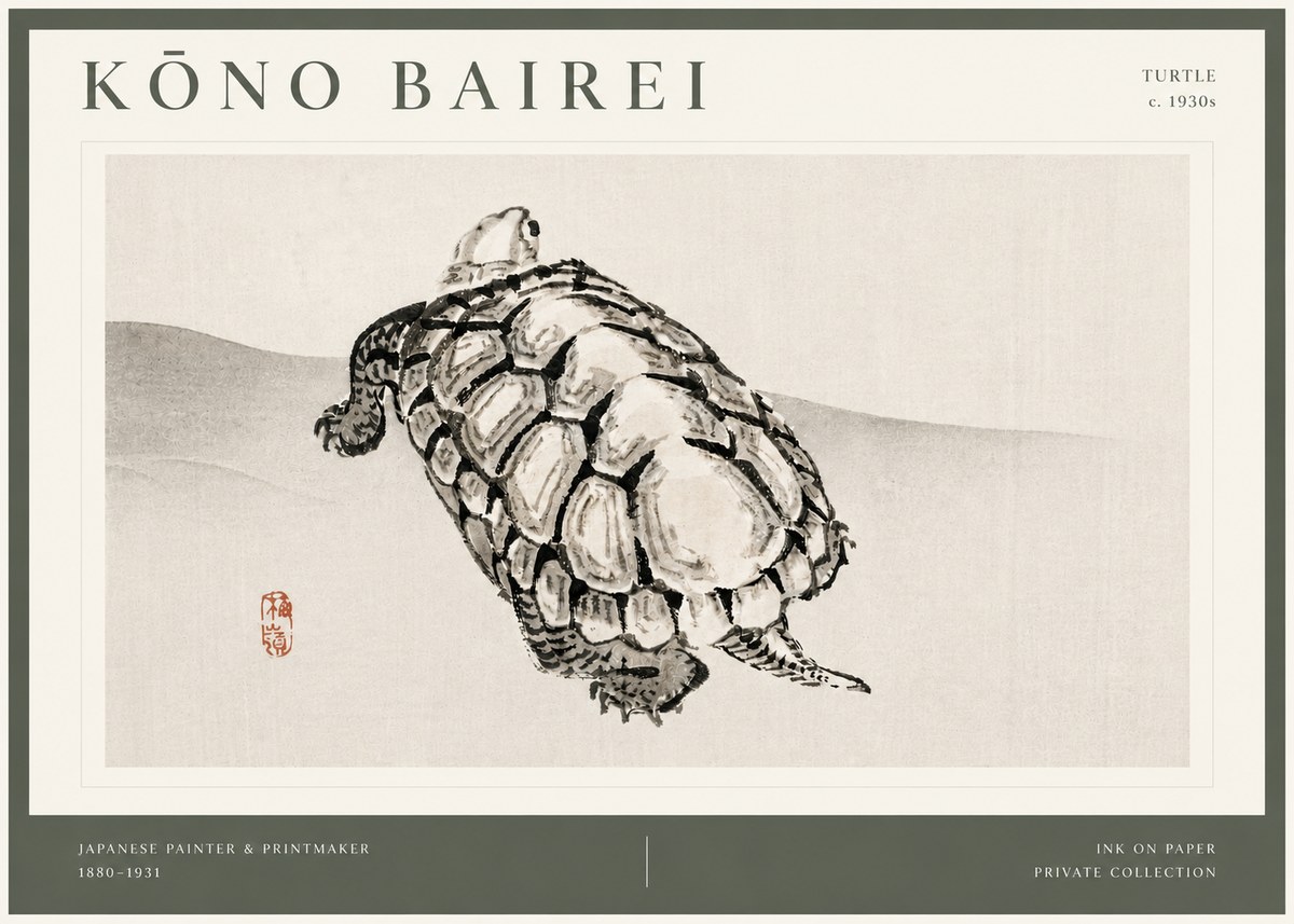 Kōno Bairei Turtle No4 - Póster