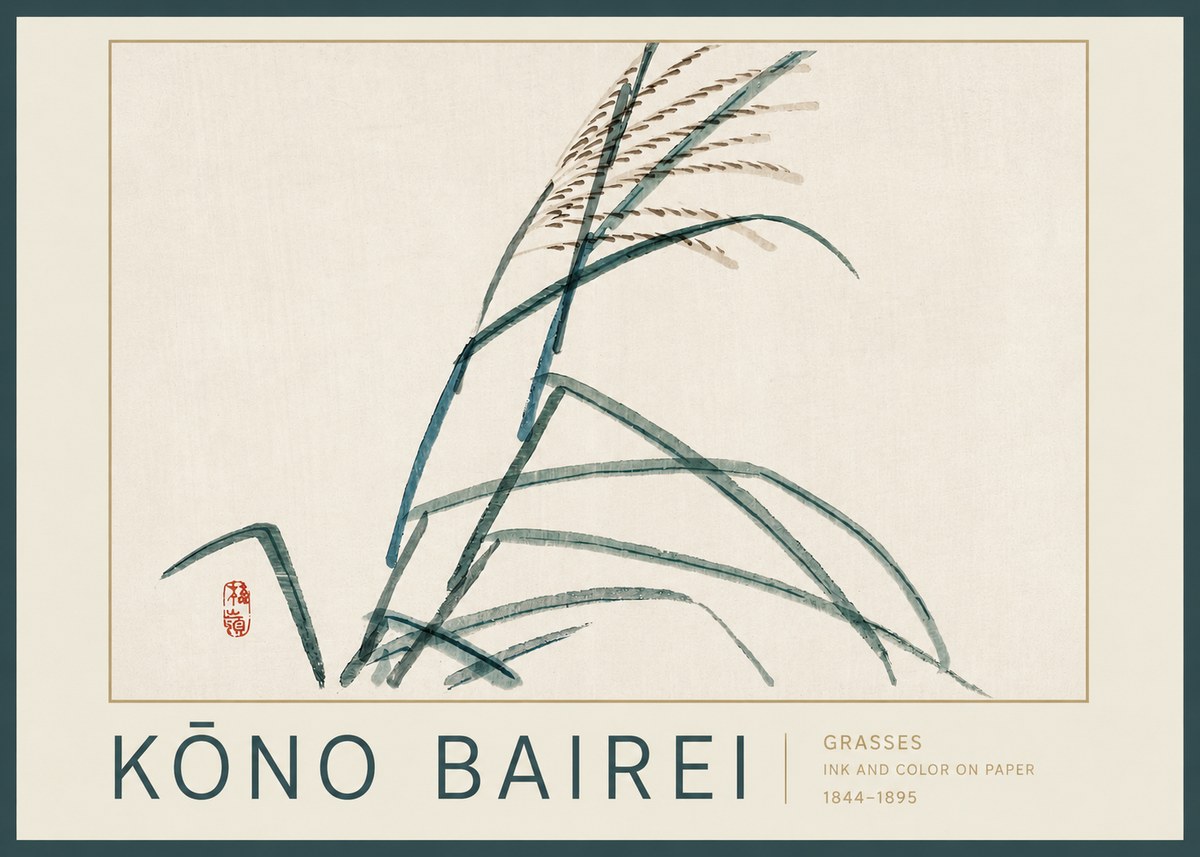 Kōno Bairei Grasses No2 - Póster