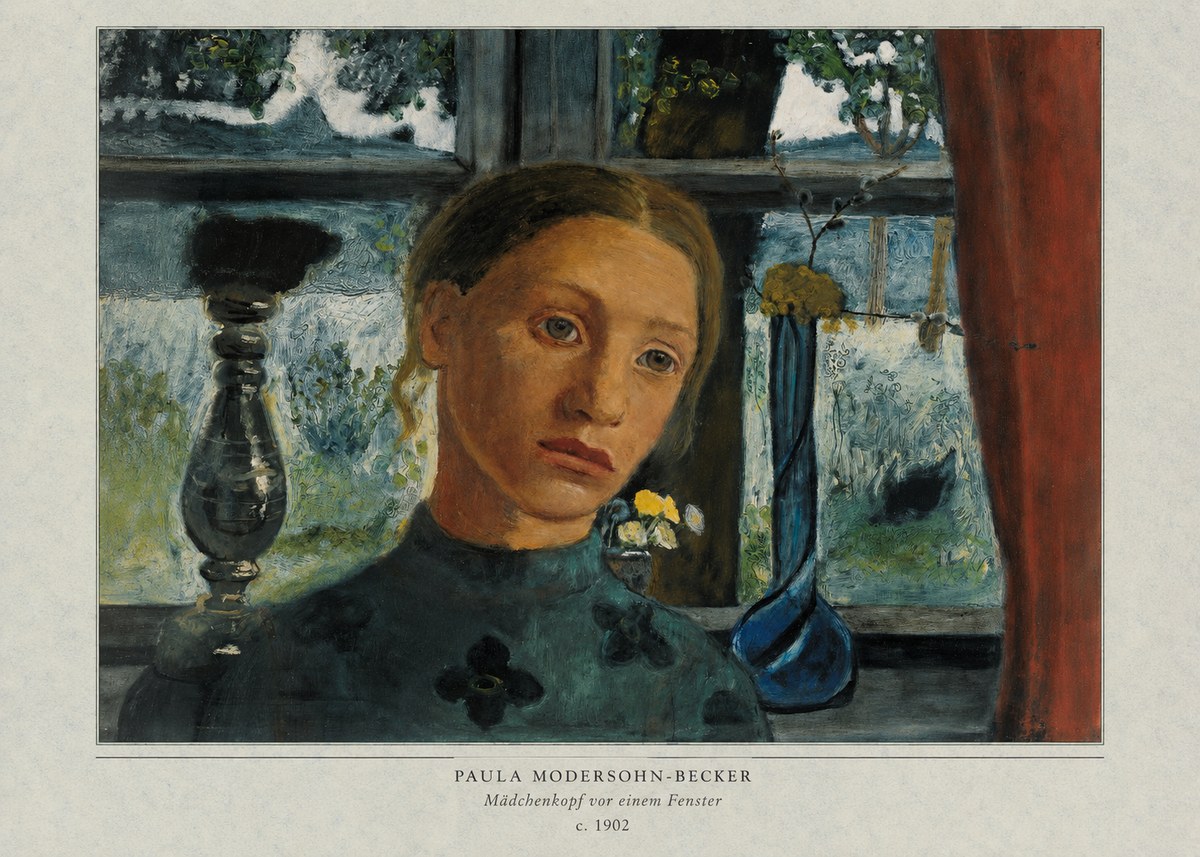 Paula Modersohn-Becker Mädchenkopf Vor Einem Fenster No4 - Póster