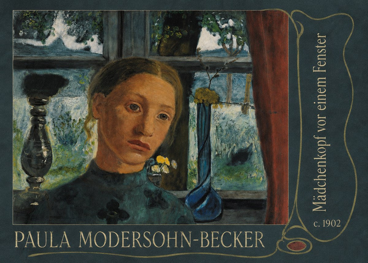 Paula Modersohn-Becker Mädchenkopf Vor Einem Fenster No5 - Póster