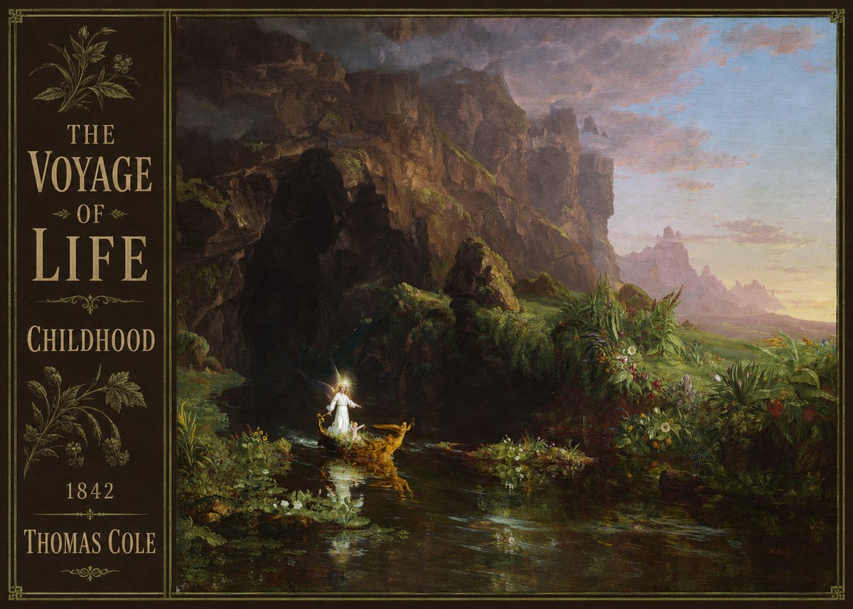 Thomas Cole The Voyage of Life: Childhood I No2 - Póster