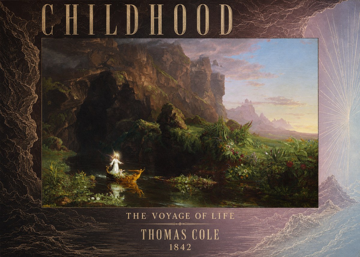 Thomas Cole The Voyage of Life: Childhood I No6 - Póster