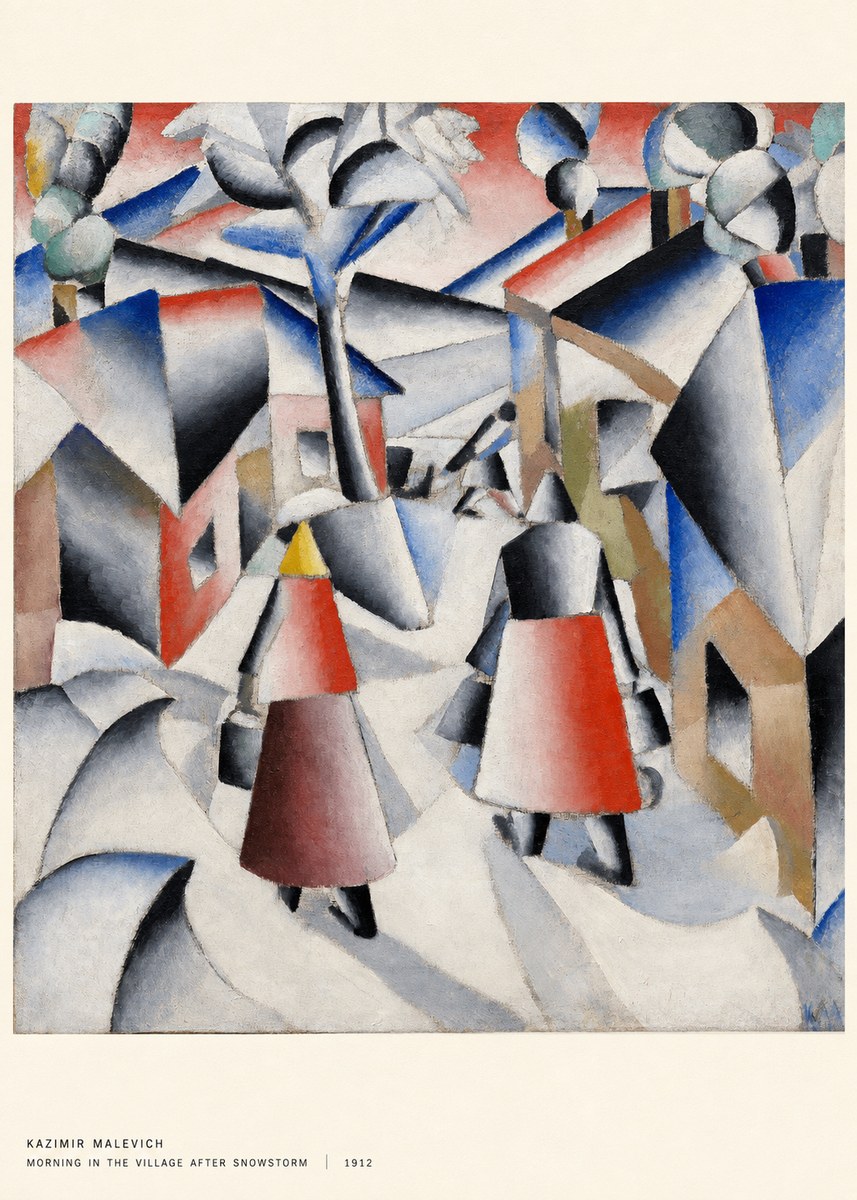 Kazimir Malevich Morning in the Village After Snowstorm No5 - Póster