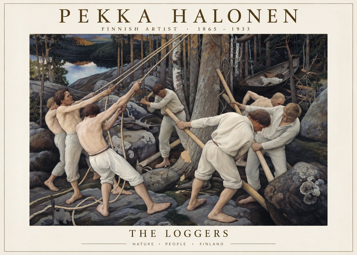 Pekka Halonen The Loggers No1 - Póster