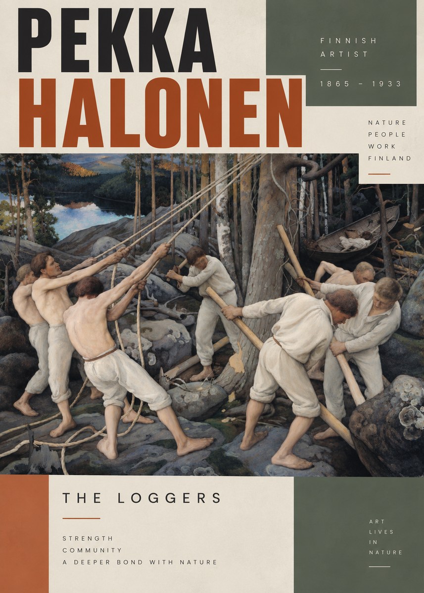 Pekka Halonen The Loggers No4 - Póster