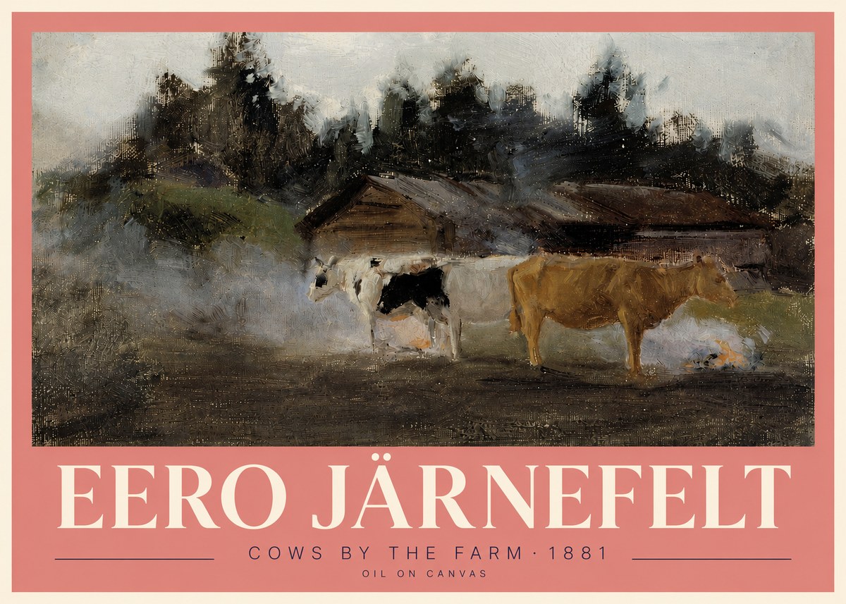 Eero Järnefelt Cows by the Farm · 1881 No3 - Póster