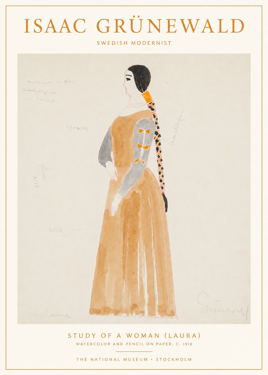 Isaac Grünewald Study of a Woman (Laura) No1 - Póster