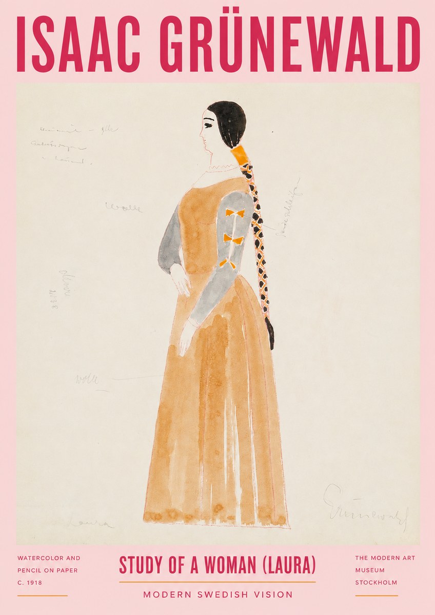 Isaac Grünewald Study of a Woman (Laura) No2 - Póster