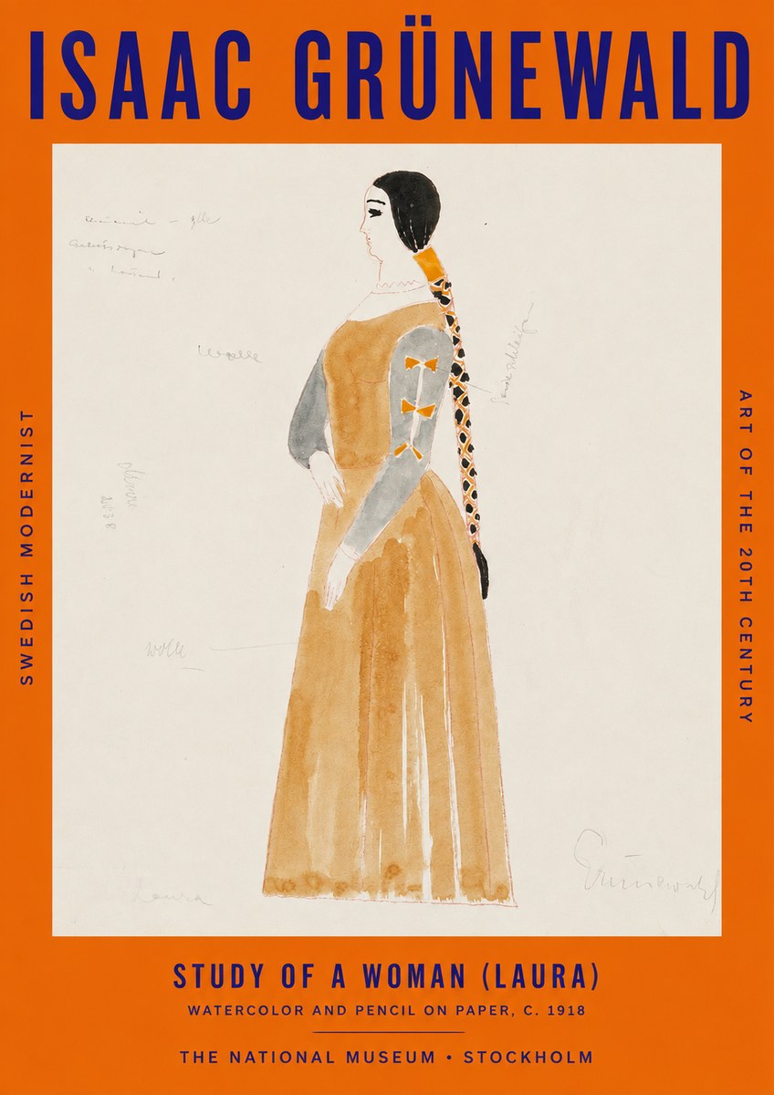 Isaac Grünewald Study of a Woman (Laura) No3 - Póster