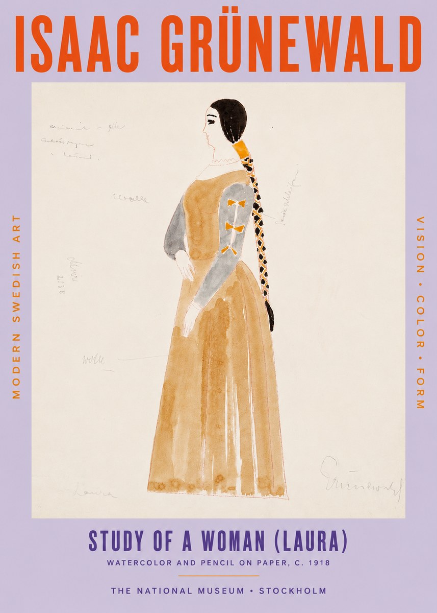 Isaac Grünewald Study of a Woman (Laura) No5 - Póster