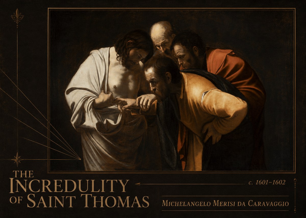 Michelangelo Merisi da Caravaggio The Incredulity of Saint Thomas III No2 - Póster