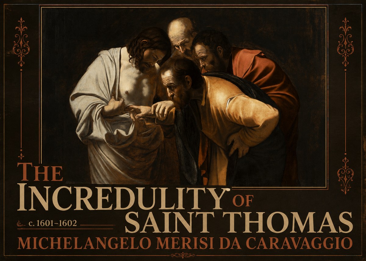 Michelangelo Merisi da Caravaggio The Incredulity of Saint Thomas III No3 - Póster