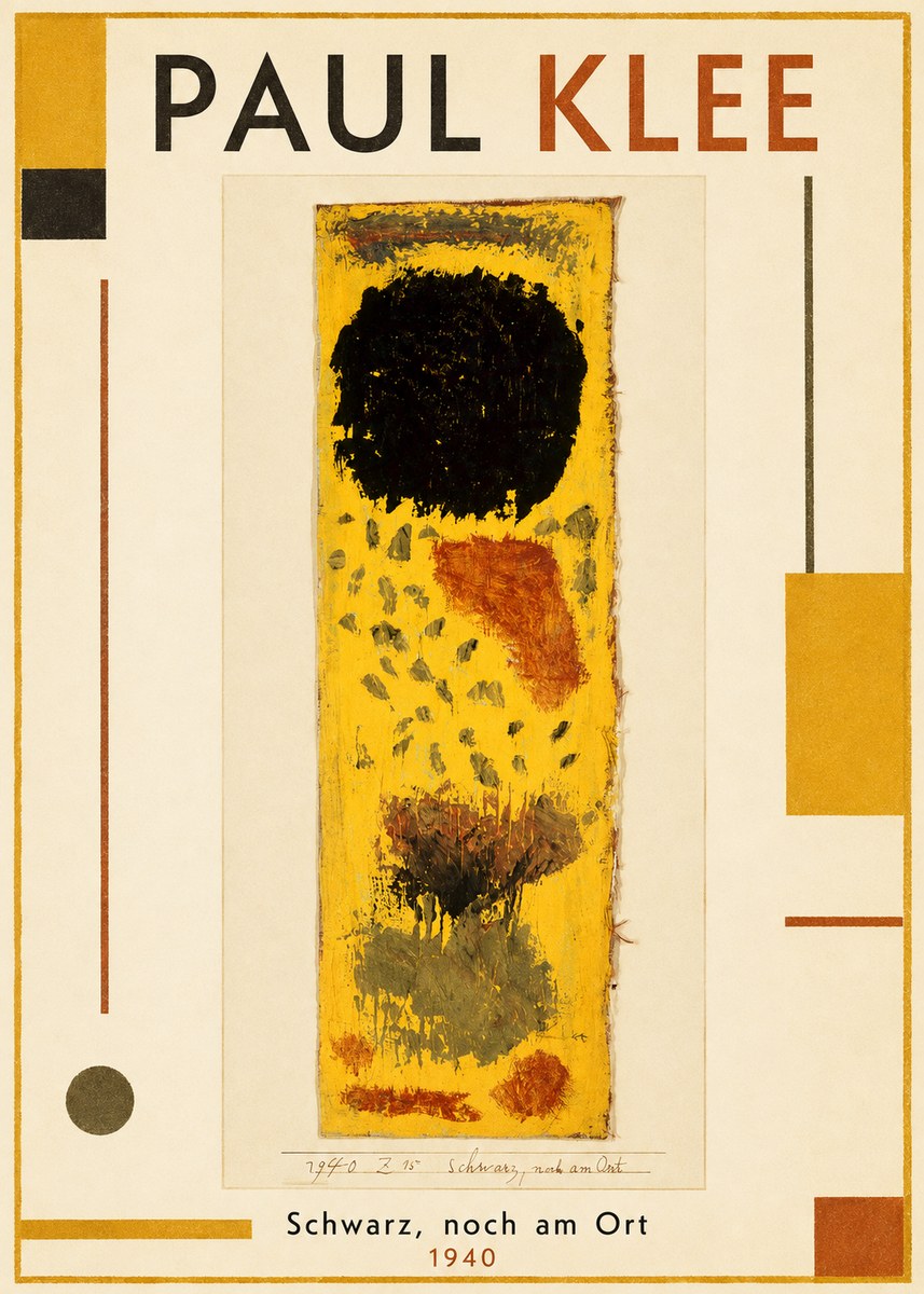 Paul Klee Schwarz, Noch Am Ort No1 - Póster
