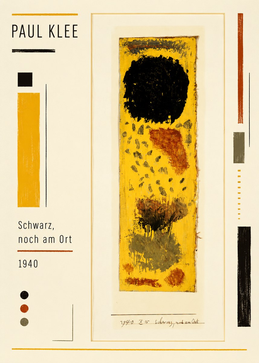Paul Klee Schwarz, Noch Am Ort No2 - Póster