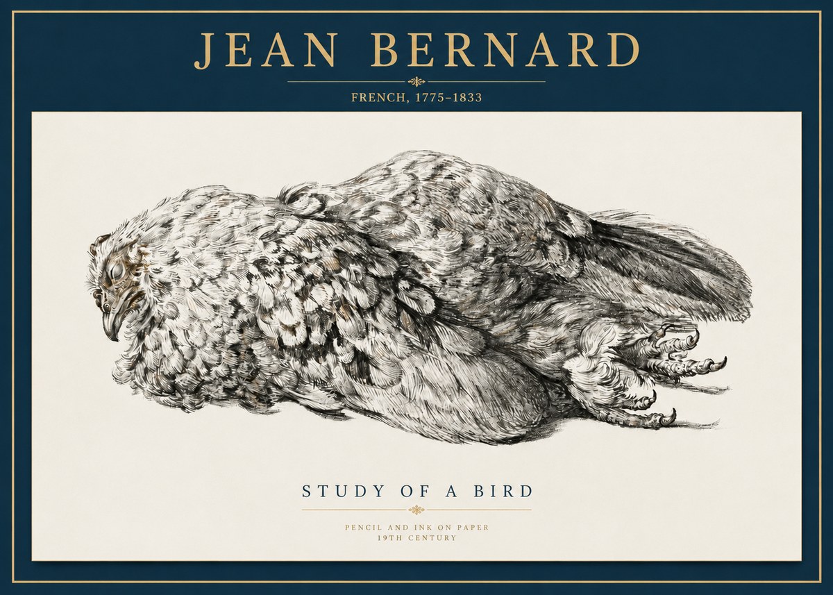 Jean Bernard Study of a Bird I No5 - Póster