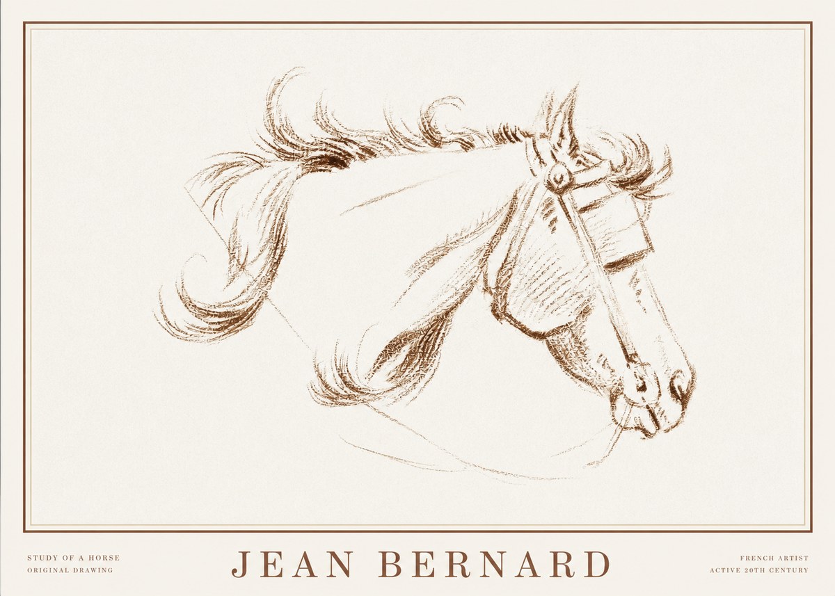 Jean Bernard Study of a Horse I No2 - Póster