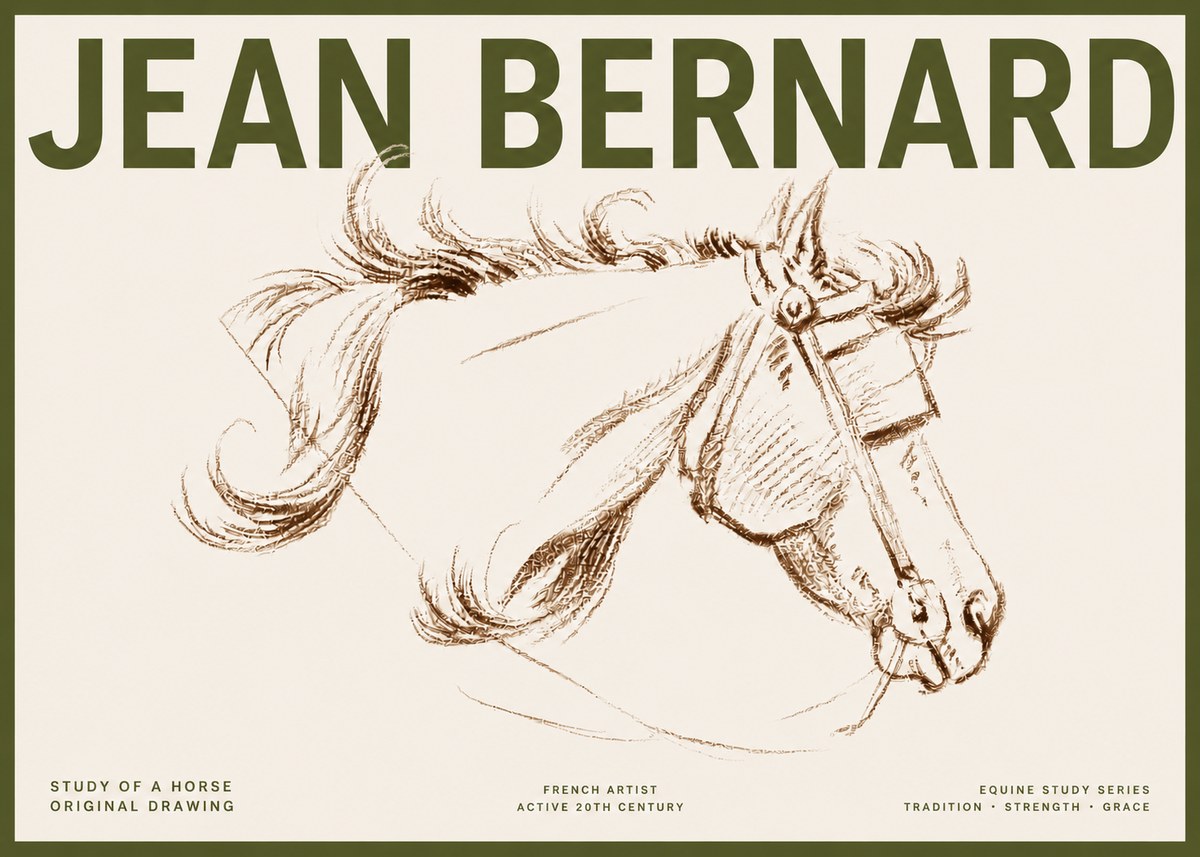 Jean Bernard Study of a Horse I No5 - Póster