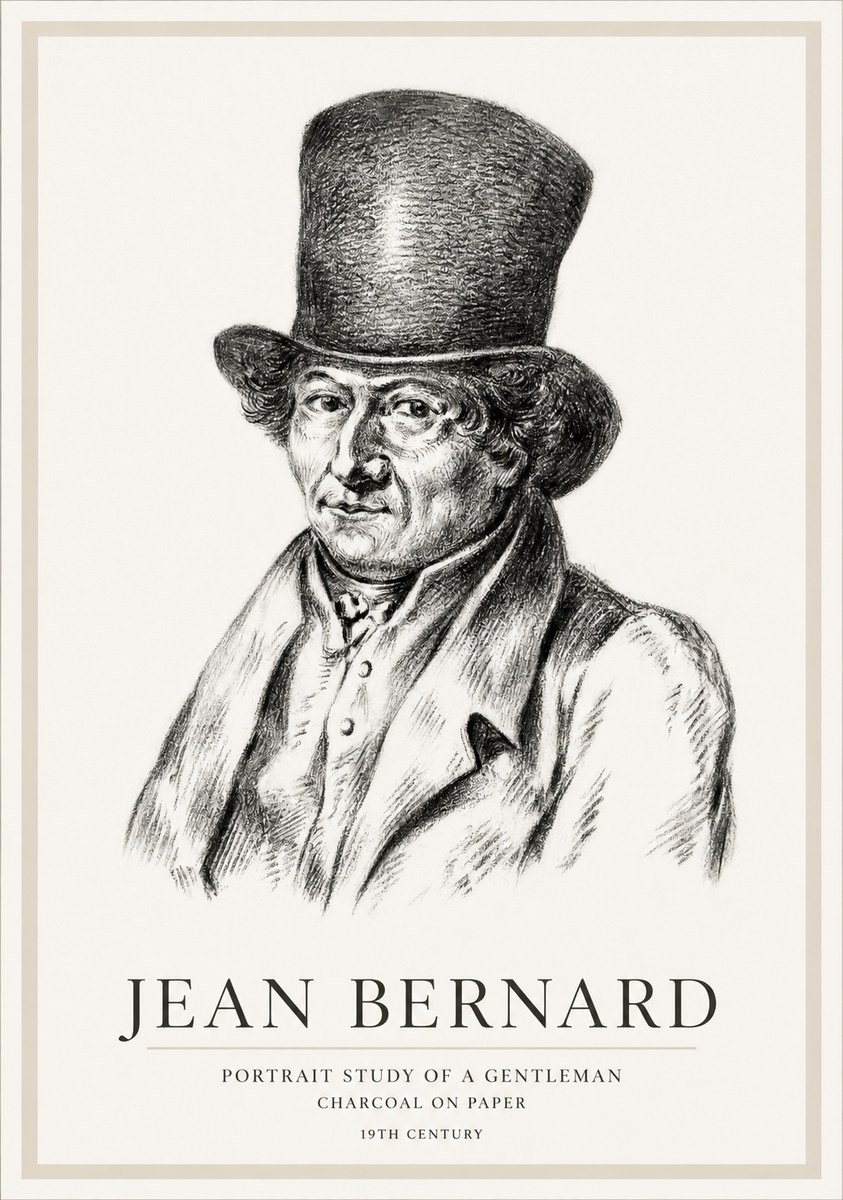 Jean Bernard Portrait Study of a Gentleman No1 - Póster