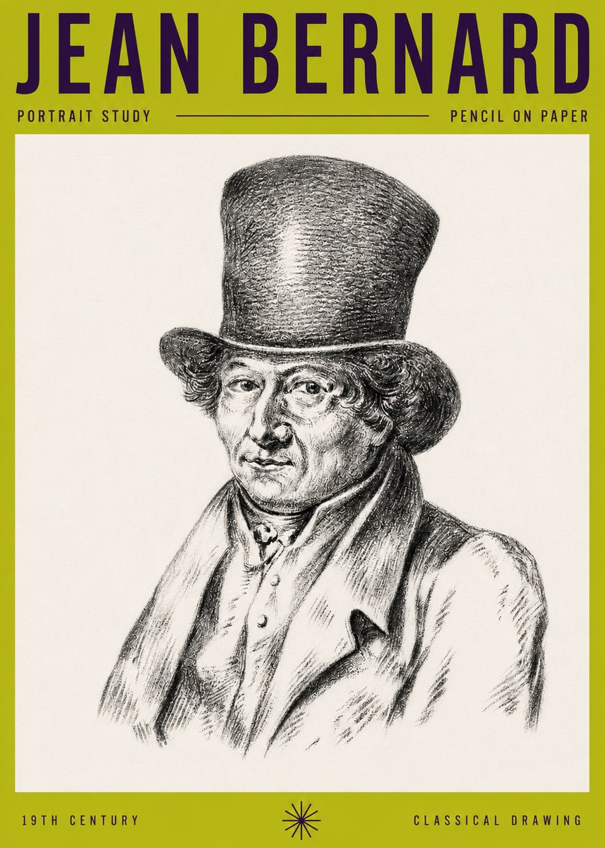 Jean Bernard Portrait Study of a Gentleman No5 - Póster