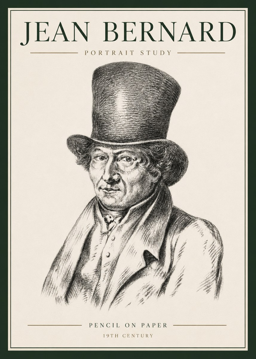 Jean Bernard Portrait Study of a Gentleman No6 - Póster