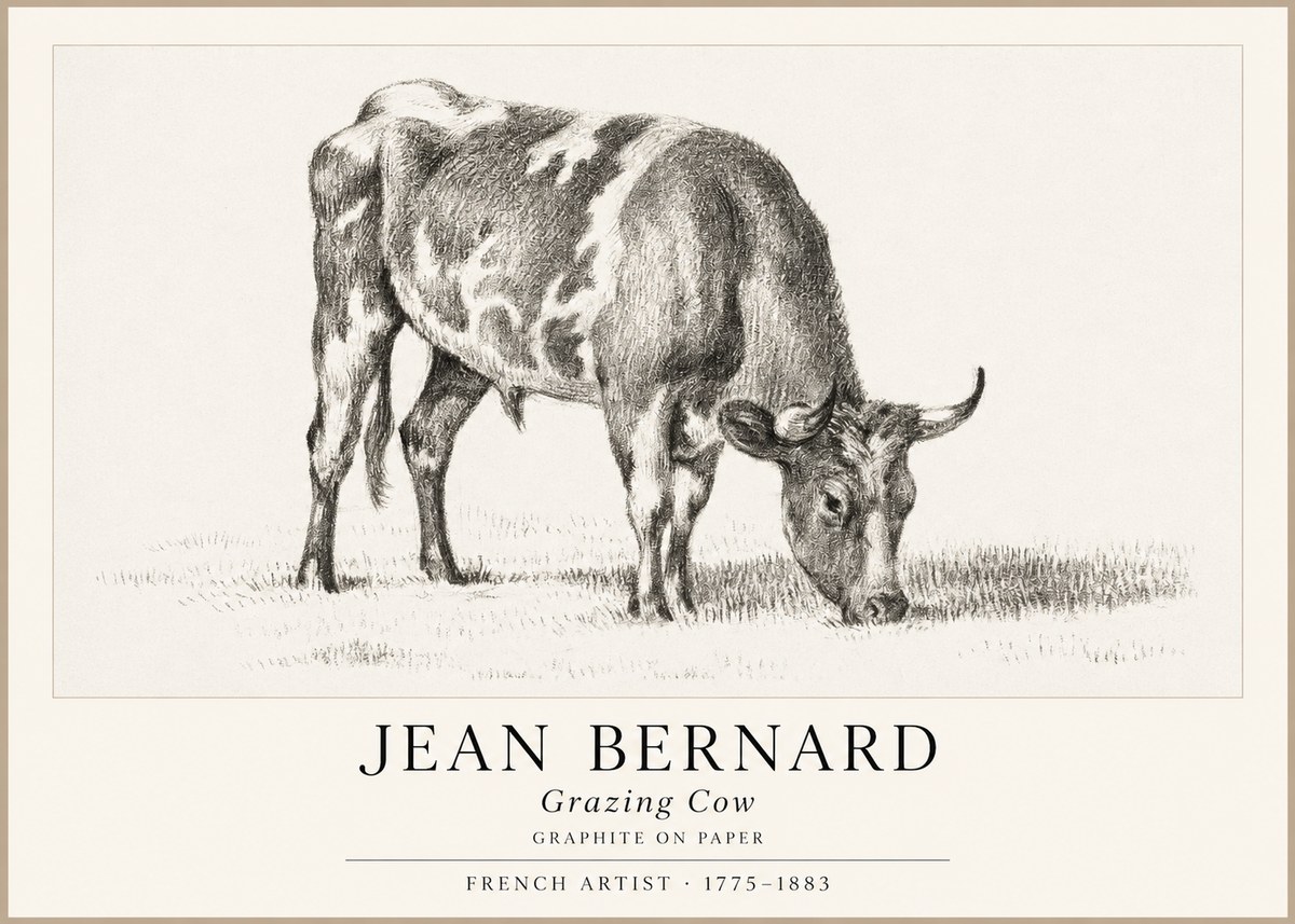 Jean Bernard Grazing Cow I No1 - Póster