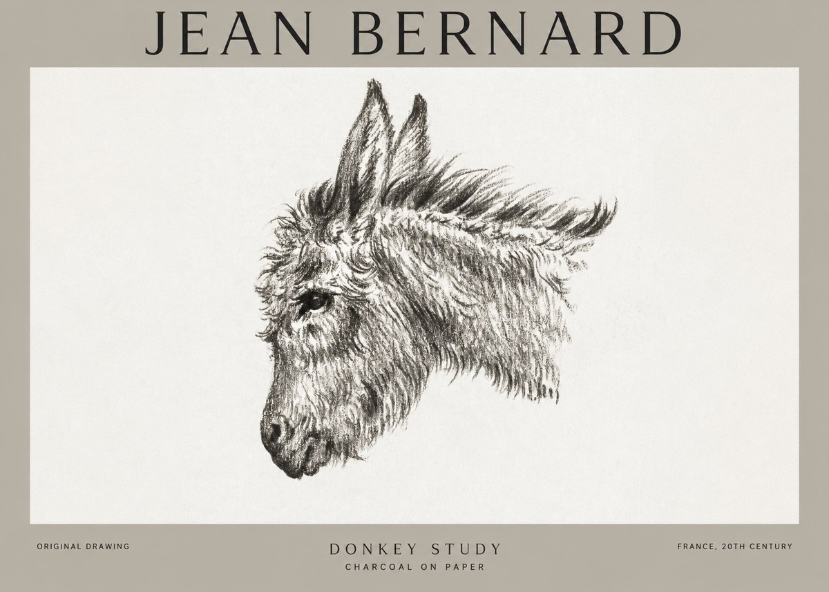 Jean Bernard Donkey Study I No1 - Póster