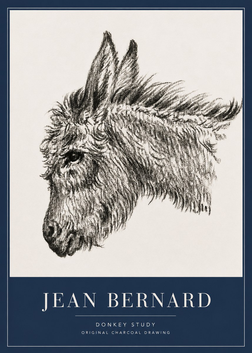 Jean Bernard Donkey Study I No5 - Póster