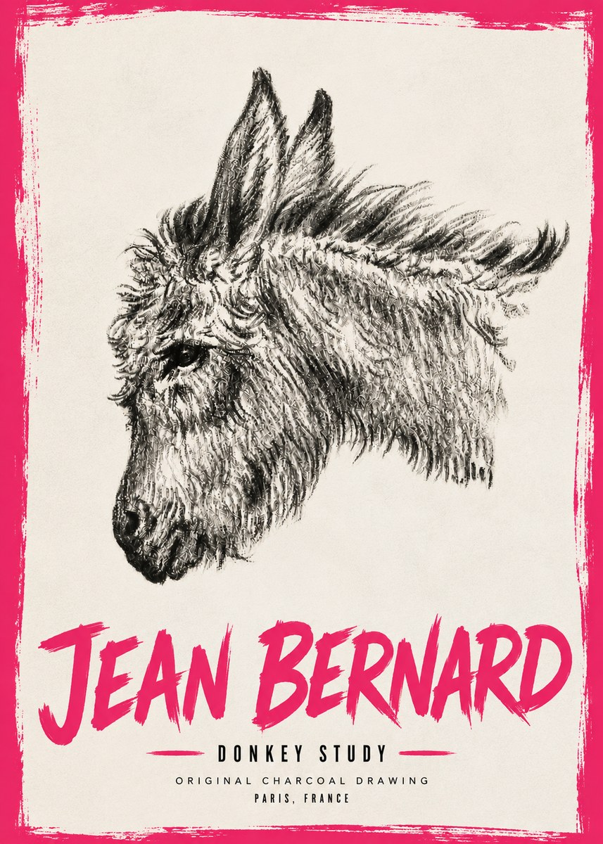 Jean Bernard Donkey Study I No6 - Póster