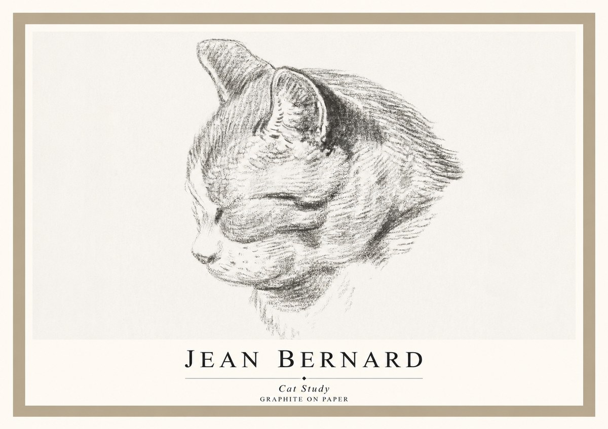 Jean Bernard Cat Study I No1 - Póster