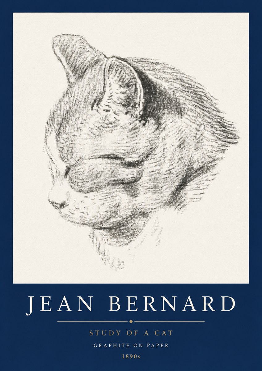 Jean Bernard Cat Study I No5 - Póster