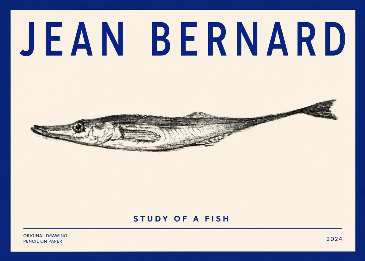 Jean Bernard Study of a Fish I No4 - Póster