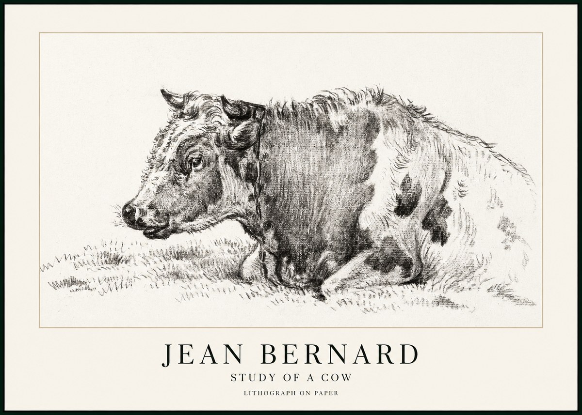 Jean Bernard Resting Cow I No3 - Póster