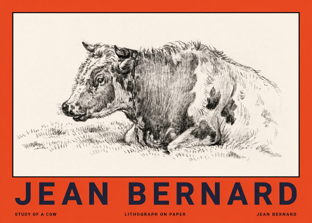 Jean Bernard Resting Cow I No4 - Póster
