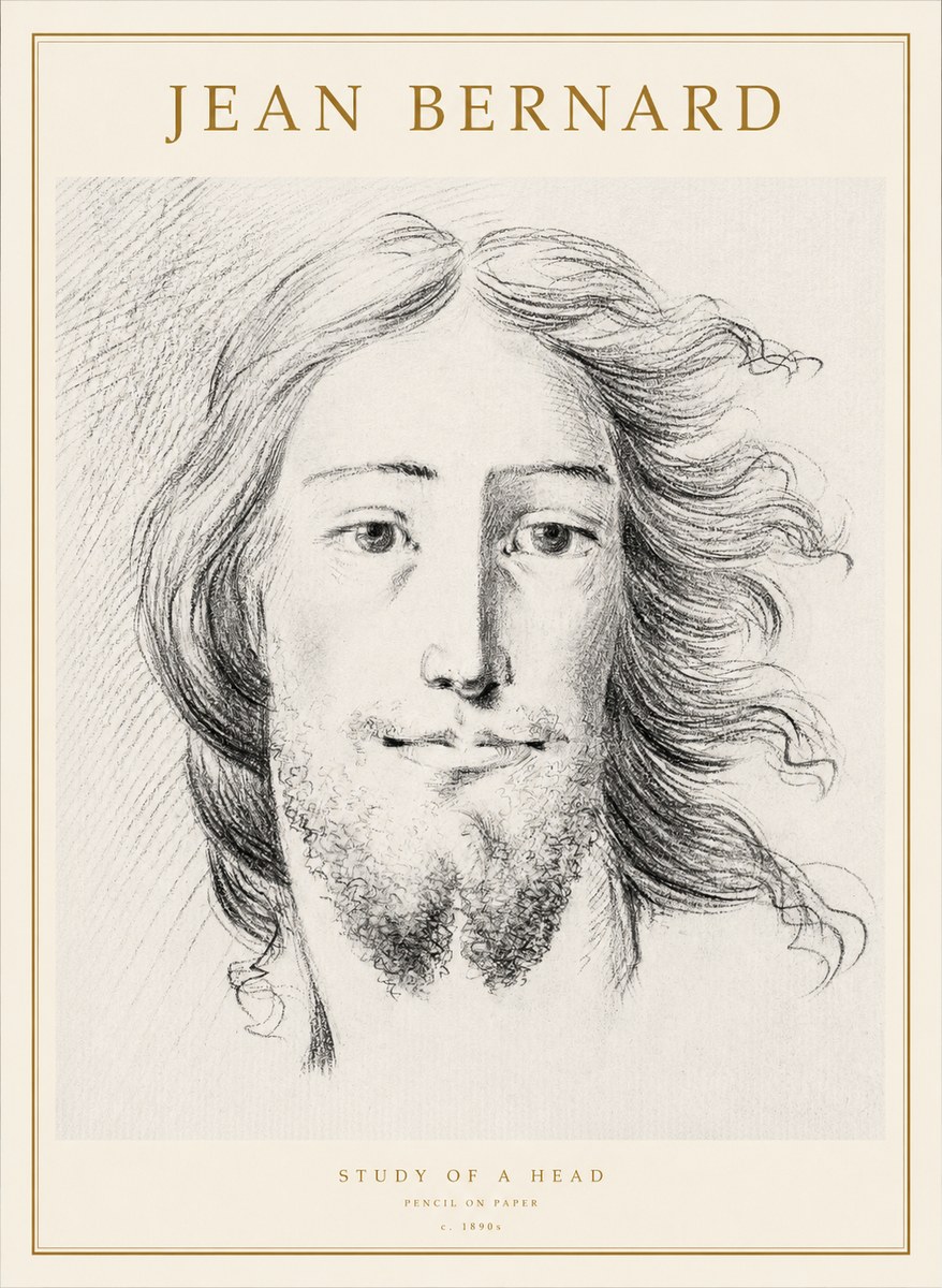 Jean Bernard Study of a Head No1 - Póster