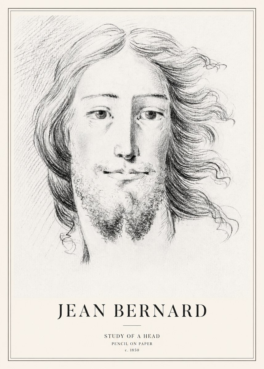 Jean Bernard Study of a Head No3 - Póster