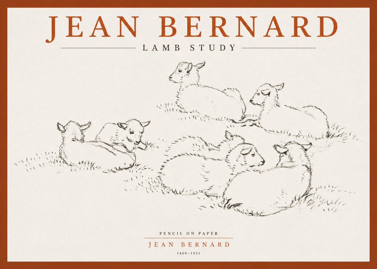 Jean Bernard Study of Lambs No4 - Póster