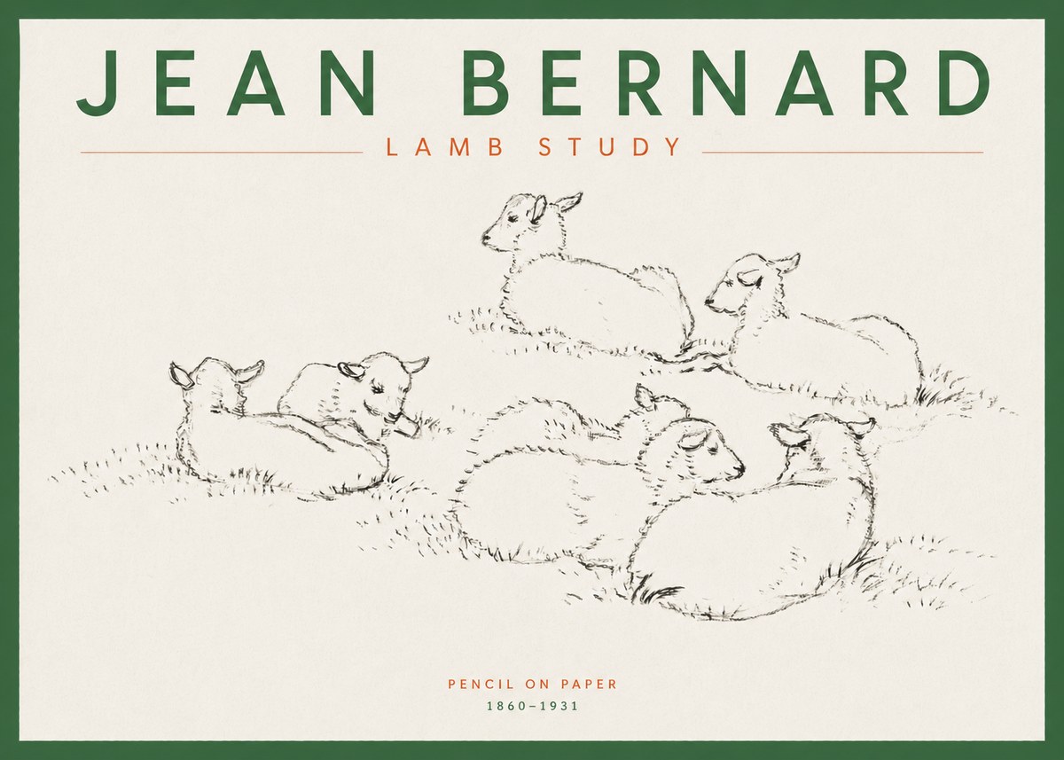Jean Bernard Study of Lambs No5 - Póster